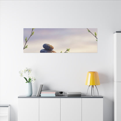 Spring River Stones Gold Vein Canvas Art | Philosophical Decor
