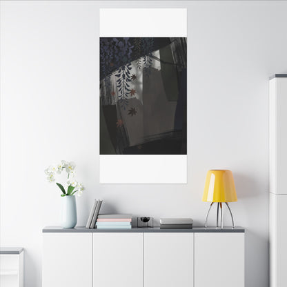 Wisteria Autumn Canvas Art | Dark Japandi Moody Design