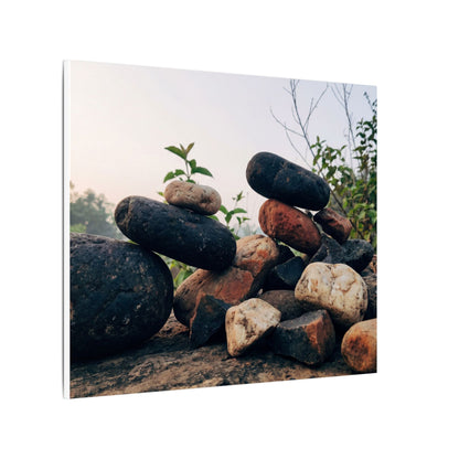River Stones Canvas Art | Spring Kintsugi Broken Beauty Art