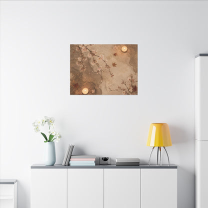 Cherry Blossom Canvas Art | Autumn Japandi Japanese Pattern Art