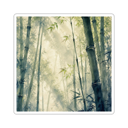 Spring Bamboo Grove Sumi E Sticker | Serene Decor