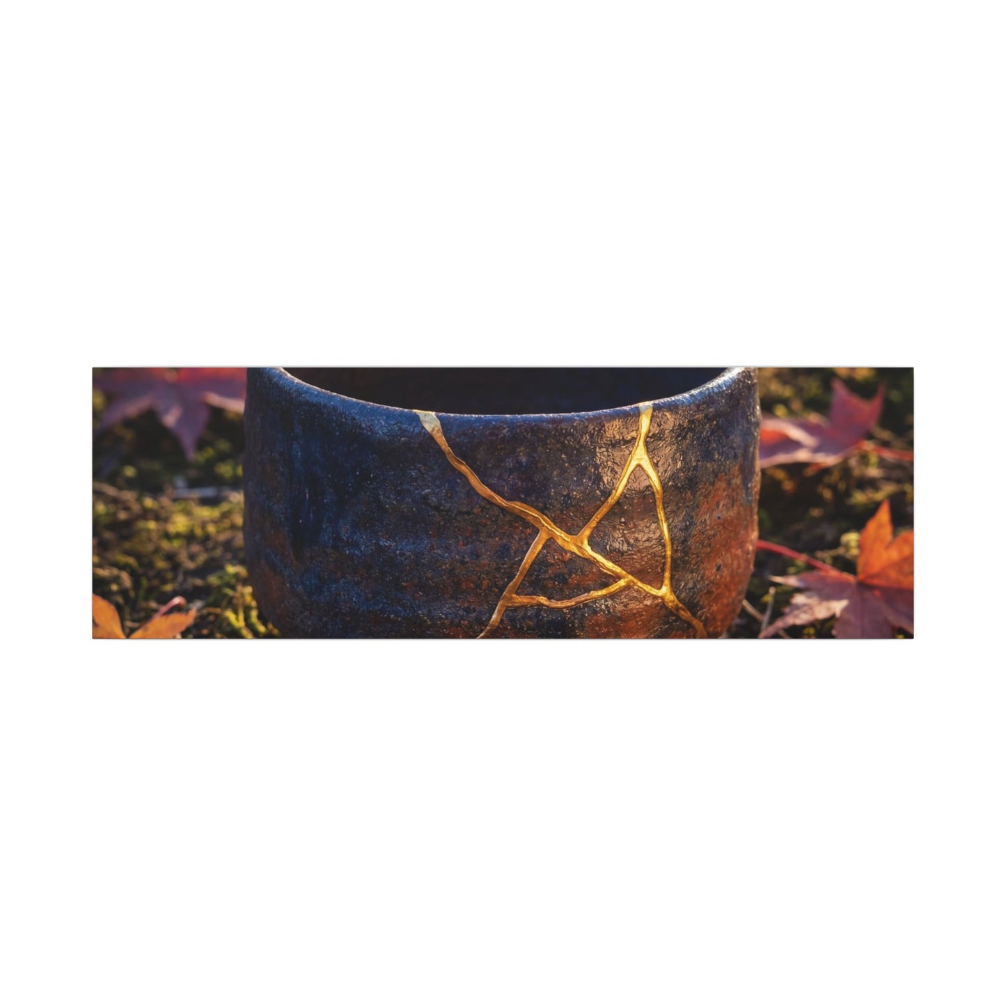 Kanso Moonlit Garden Canvas Art - Kintsugi Gold Repair