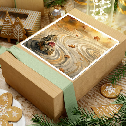 Rock Garden Watercolor Sticker | Warm Japandi Art