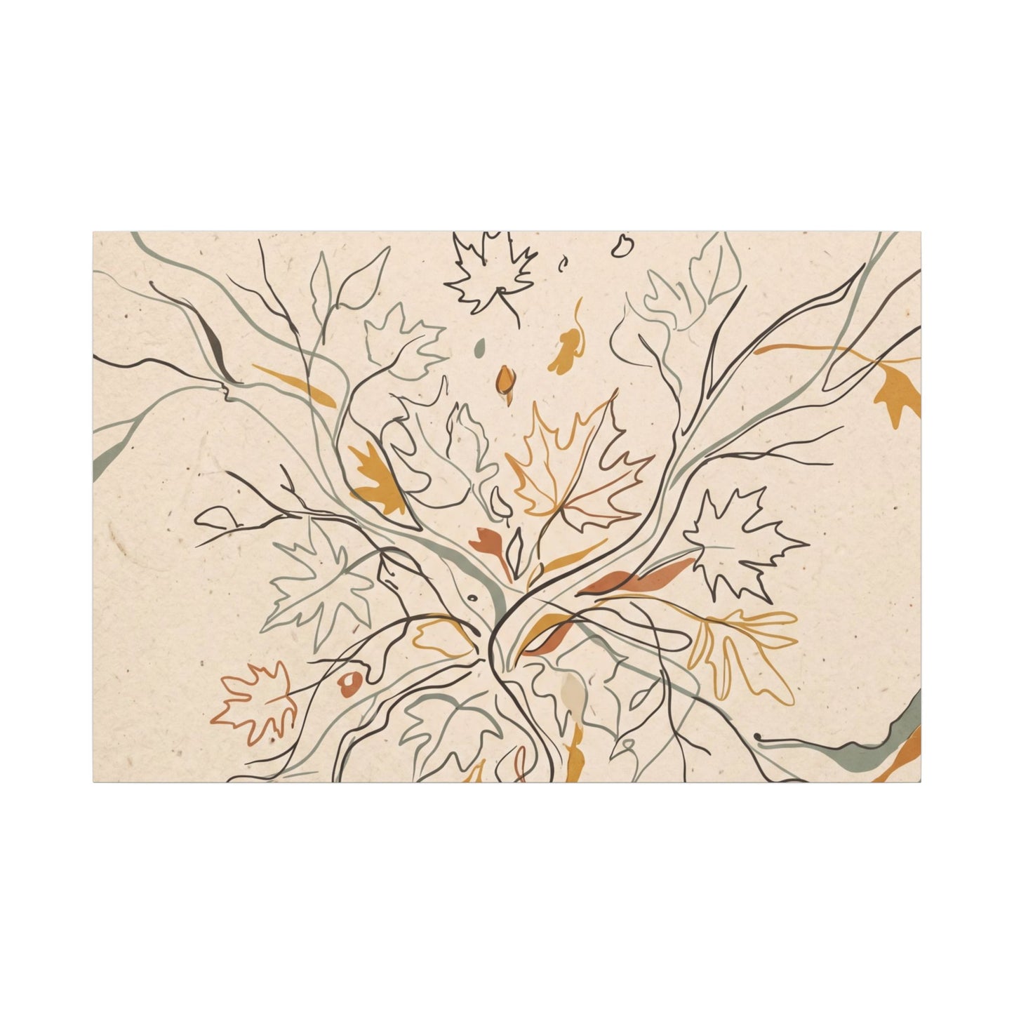 Warm Shadow Play Canvas Art - Minimal Line Japandi