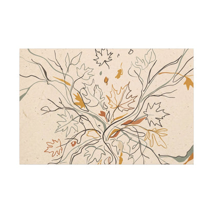 Warm Shadow Play Canvas Art - Minimal Line Japandi