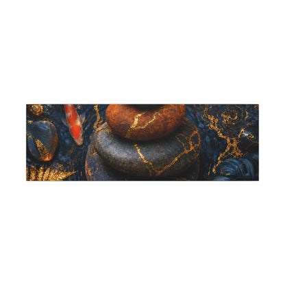 Summer River Stones Gold Vein Canvas Art | Resilient Decor
