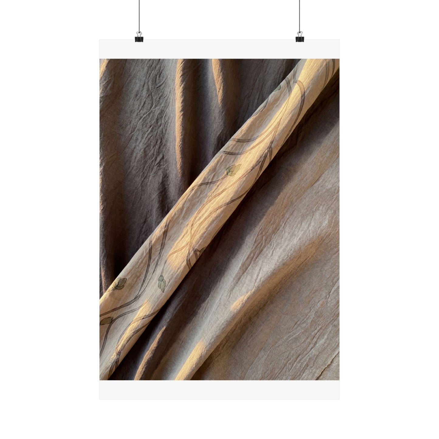 Silk Drape Japanese Pattern Wall Art Print | Neutral Japandi Art