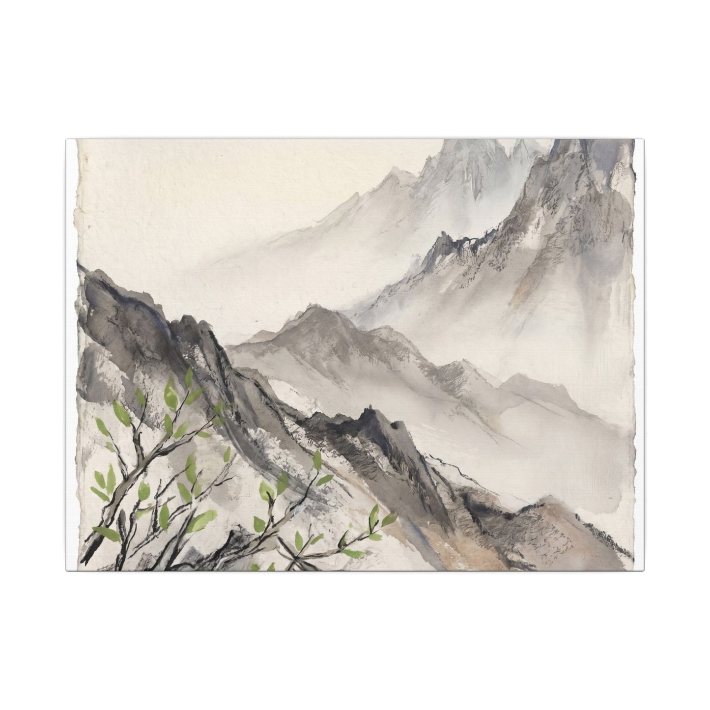 Spring Mountain Mist Texture Canvas Art | Warm Decor