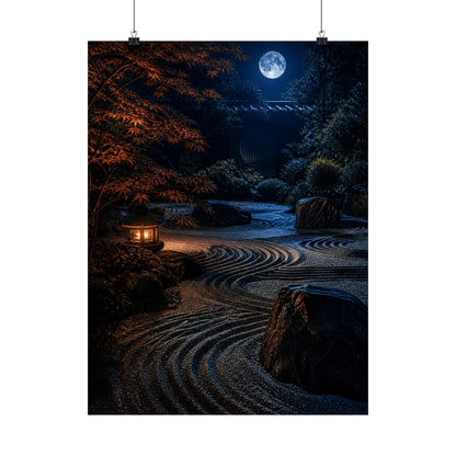 Datsuzoku Rock Garden Wall Art Print - Dark Japandi Shadow Zen