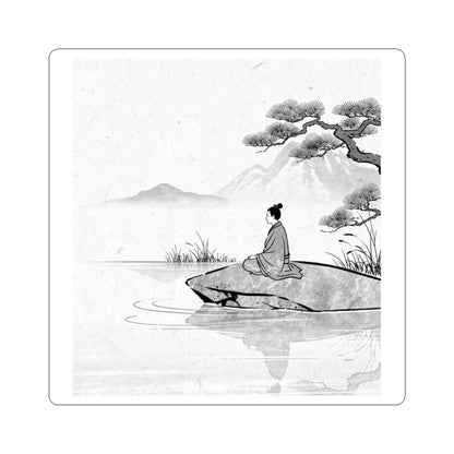 Meditation Harmonious Zen Ukiyo-e Sticker | Meditation Harmonious Ukiyo E Inspired Art Print