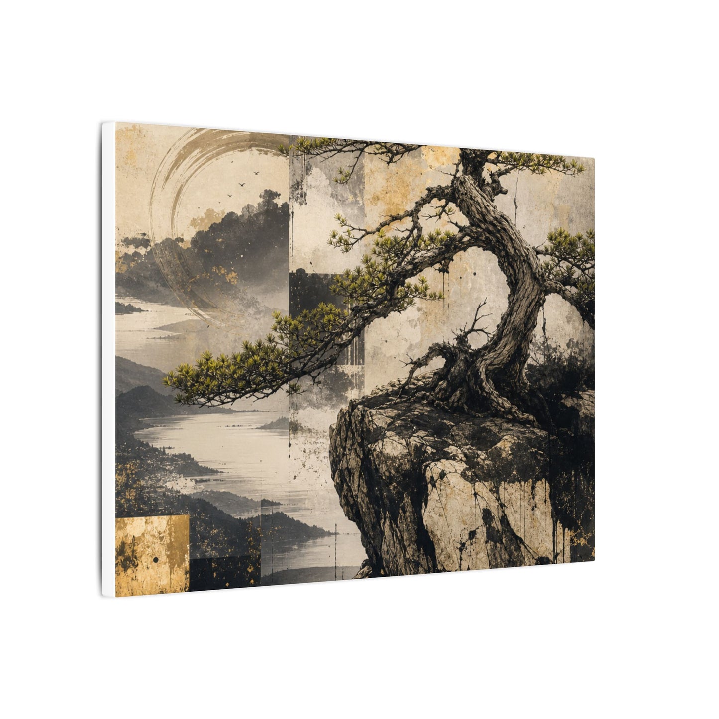 Golden Hour Pine Tree Canvas Art - Japandi Datsuzoku