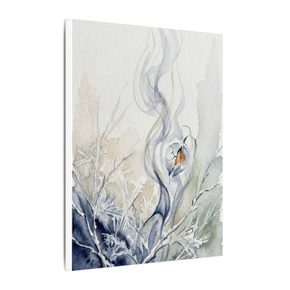 Earthy Incense Smoke Canvas Art - Watercolor Japandi