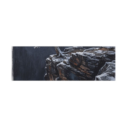 Dark Japandi Pine Tree in Dawn | Dark Texture Canvas Art