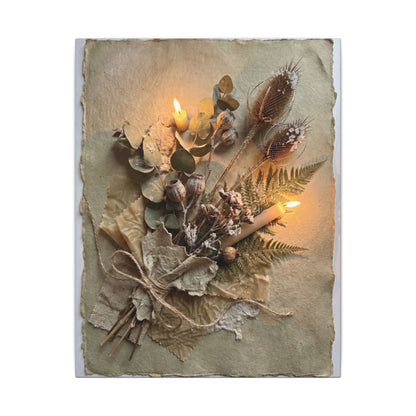 Dried Flowers Texture Canvas Art | Warm Japandi Art