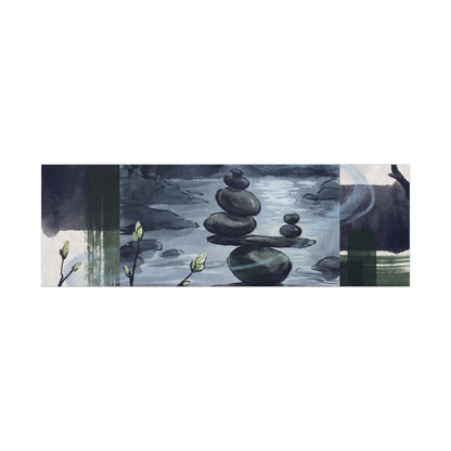 Moonlight River Stones Canvas Art - Zen Shibui