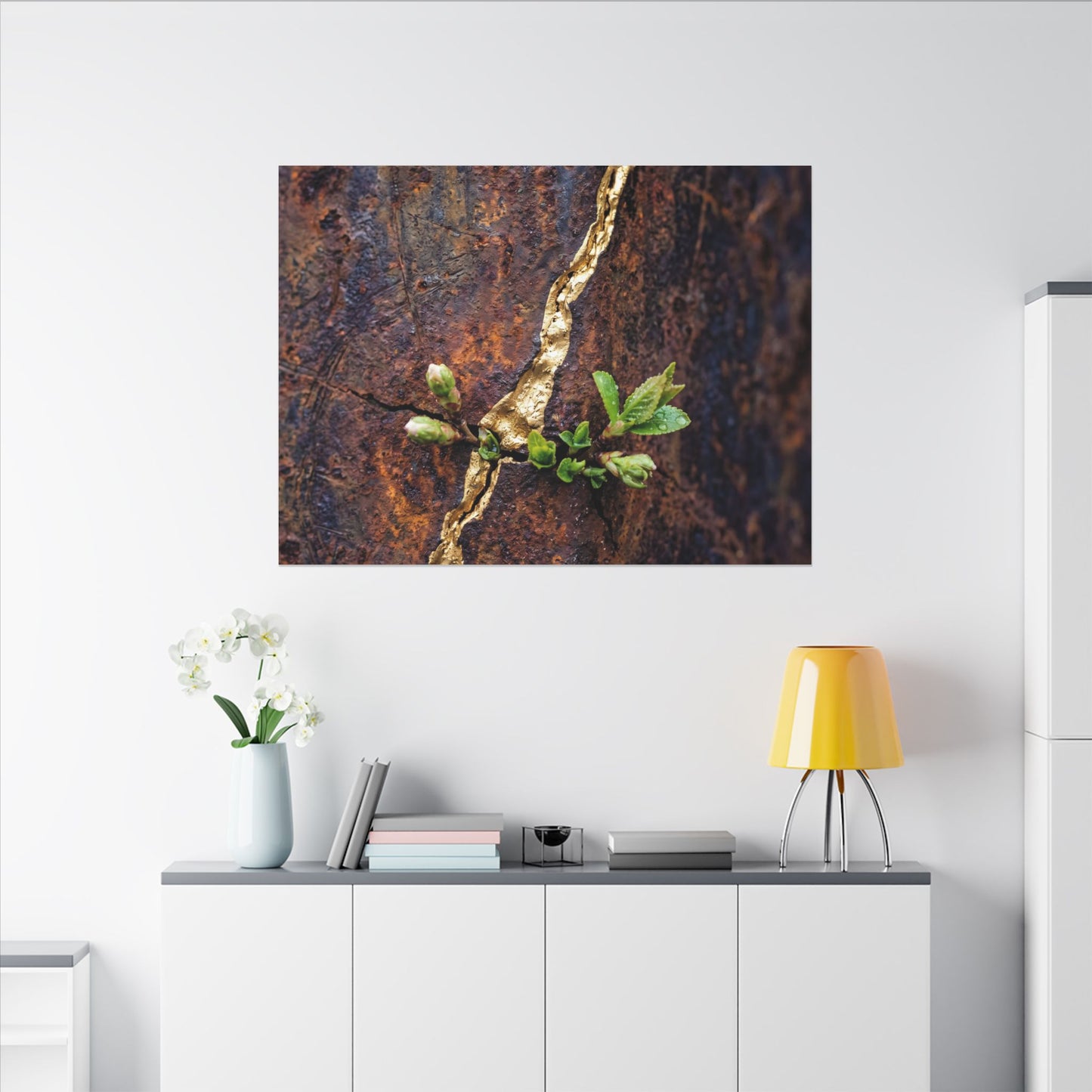 Overcast Rust Patina Canvas Art - Kintsugi Datsuzoku
