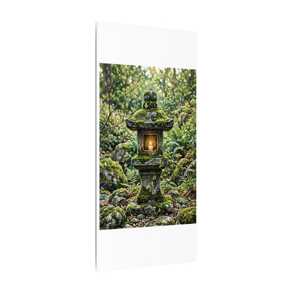 Neutral Stone Lantern Canvas Art - Japanese Pattern Japandi