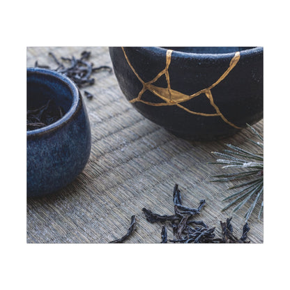 Kintsugi Tea Ceremony in Overcast | Gold Vein Canvas Art