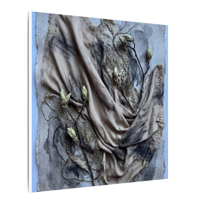 Japandi Silk Drape in Moonlight | Texture Canvas Art