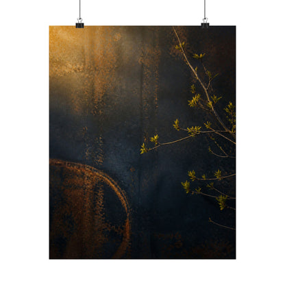 Golden Hour Rust Patina Wall Art Print - Dark Japandi Ma