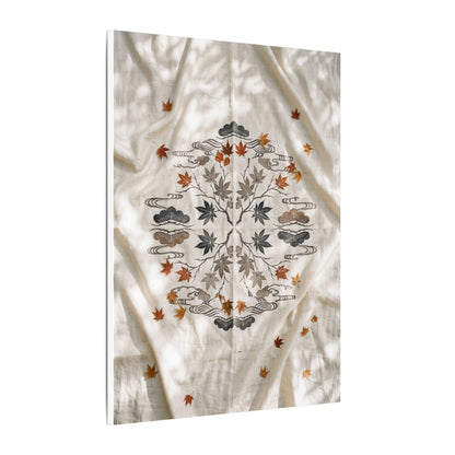 Elegant Silk Drape Canvas Art - Japanese Pattern Japandi