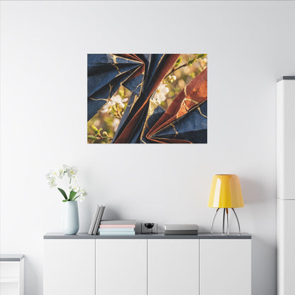 Kintsugi Paper Fold in Golden Hour | Crackle Gold Canvas Art