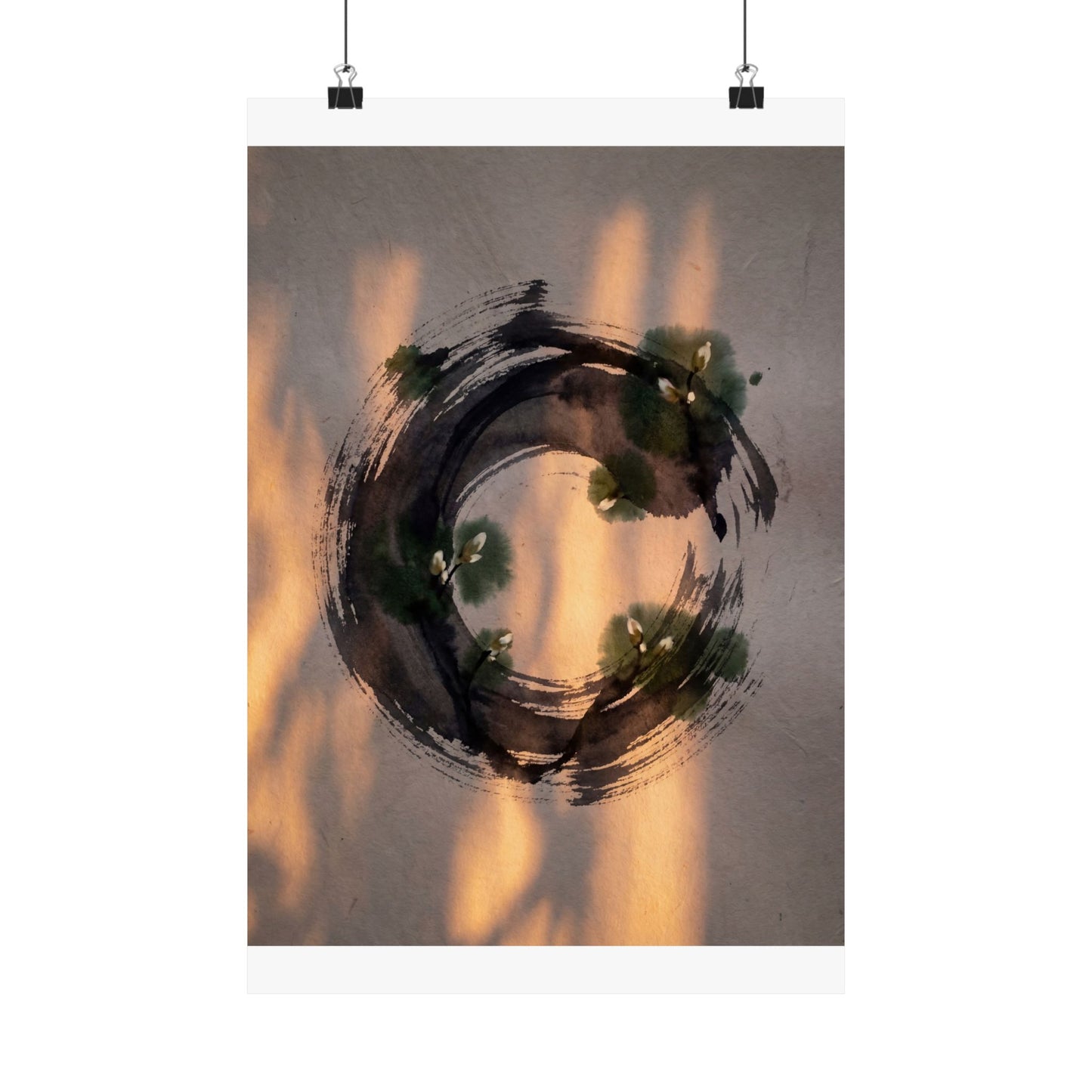Candlelight Ink Brushstroke Wall Art Print - Dark Japandi Datsuzoku Art Print