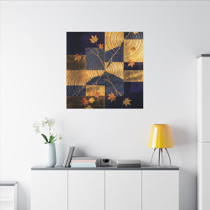 Autumn Water Ripple Crackle Gold Canvas Art | Artful Decor