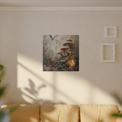 Wild Mushrooms Texture Canvas Art | Elegant Japandi Art