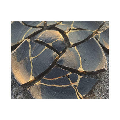 Broken Pottery Winter Canvas Art | Kintsugi Resilient Design
