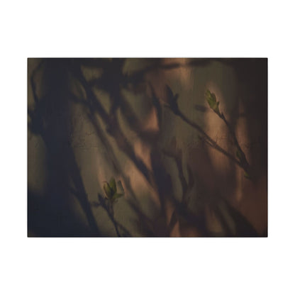 Candlelight Shadow Play Canvas Art - Dark Japandi Shibui