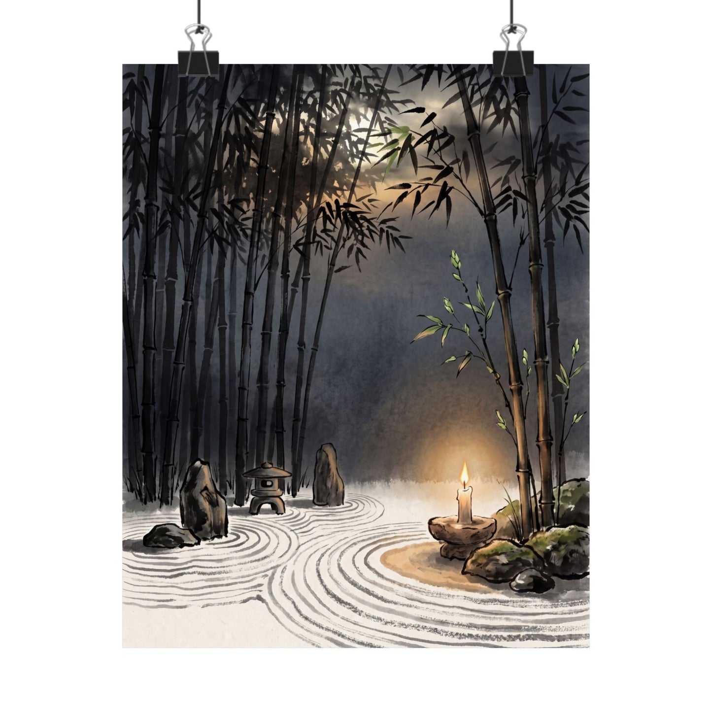Fukinsei Bamboo Grove Wall Art Print - Zen Karesansui