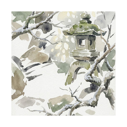 Dappled Stone Lantern Wall Art Print - Japandi Ma