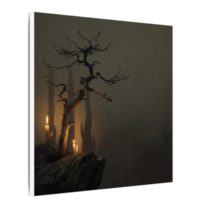 Ma Pine Tree Canvas Art - Dark Japandi Shadow Zen