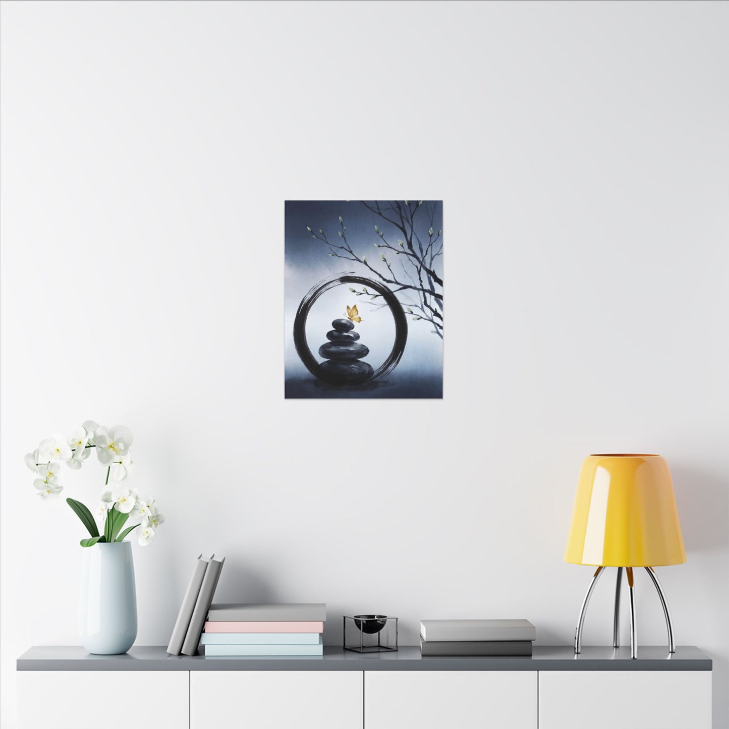 River Stones Spring Canvas Art | Zen Peaceful Design