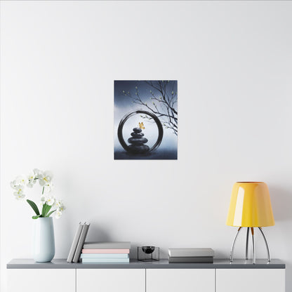 River Stones Spring Canvas Art | Zen Peaceful Design
