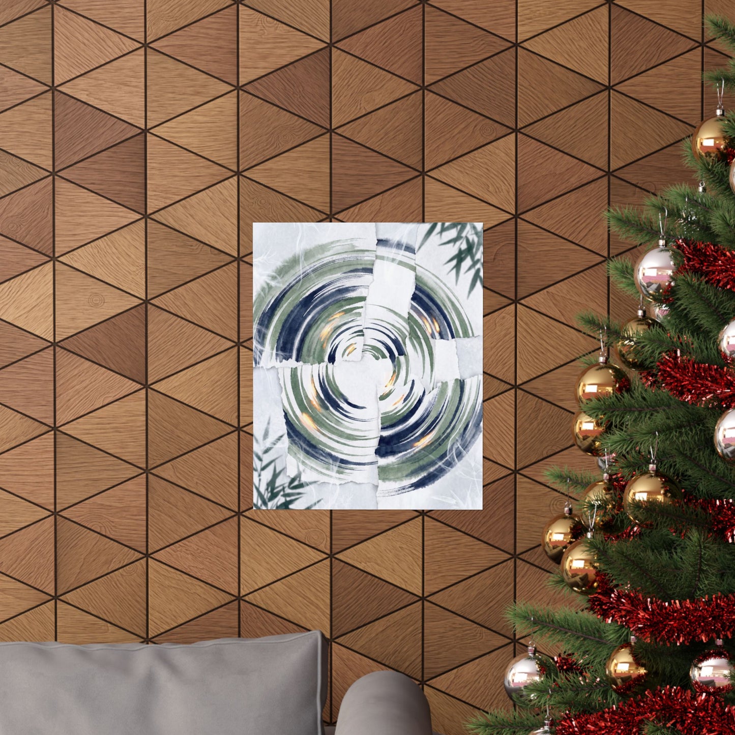 Serene Water Ripple Wall Art Print - Sumi E Zen