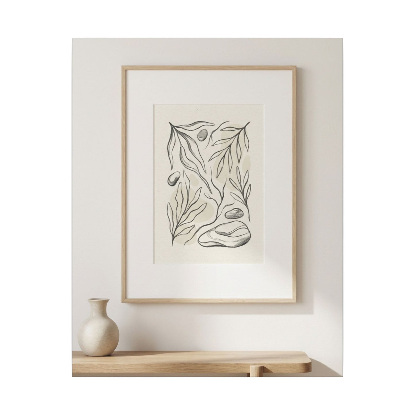 Japandi Charcoal Canvas Art