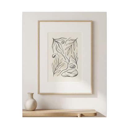 Japandi Charcoal Canvas Art