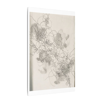 Summer Shadow Play Minimal Line Canvas Art | Earthy Decor