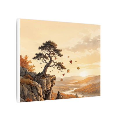 Pine Tree Autumn Canvas Art | Japandi Warm Design