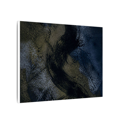 Shibui Ink Brushstroke Canvas Art - Dark Japandi Dark Texture