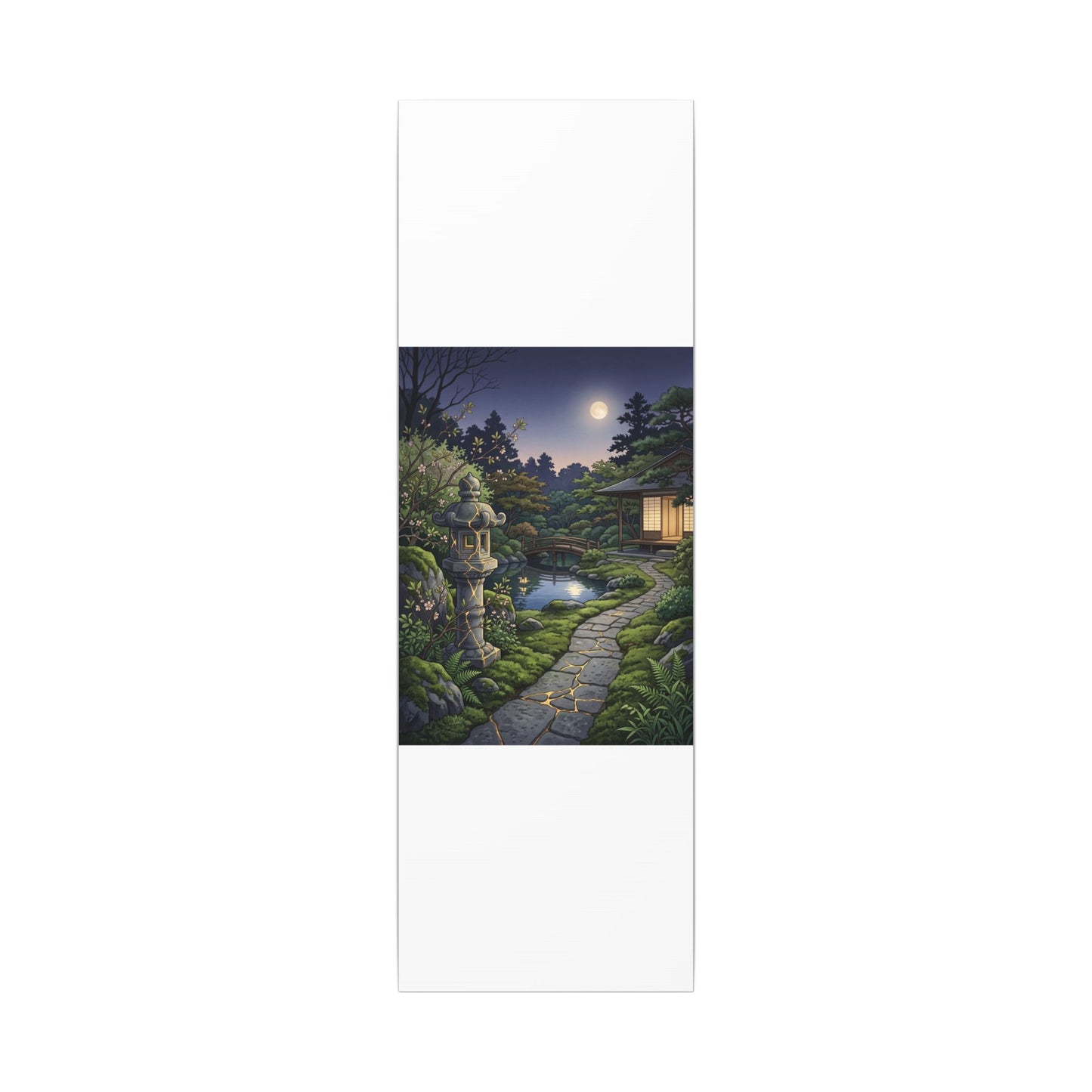 Spring Moonlit Garden Gold Vein Canvas Art | Resilient Decor