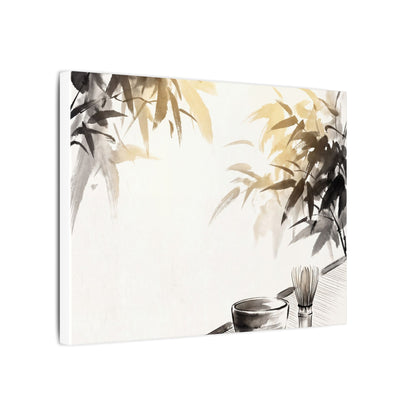 Tea Ceremony Sumi E Canvas Art | Serene Zen Art