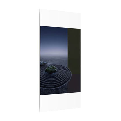 Ma Rock Garden Canvas Art - Dark Japandi Moody Minimal