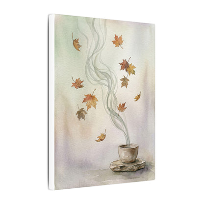 Incense Smoke Canvas Art | Autumn Japandi Watercolor Art