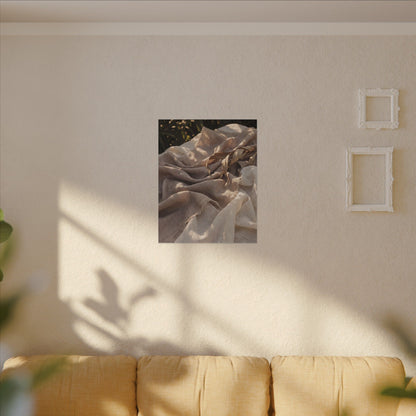 Silk Drape Summer Canvas Art | Japandi Neutral Design