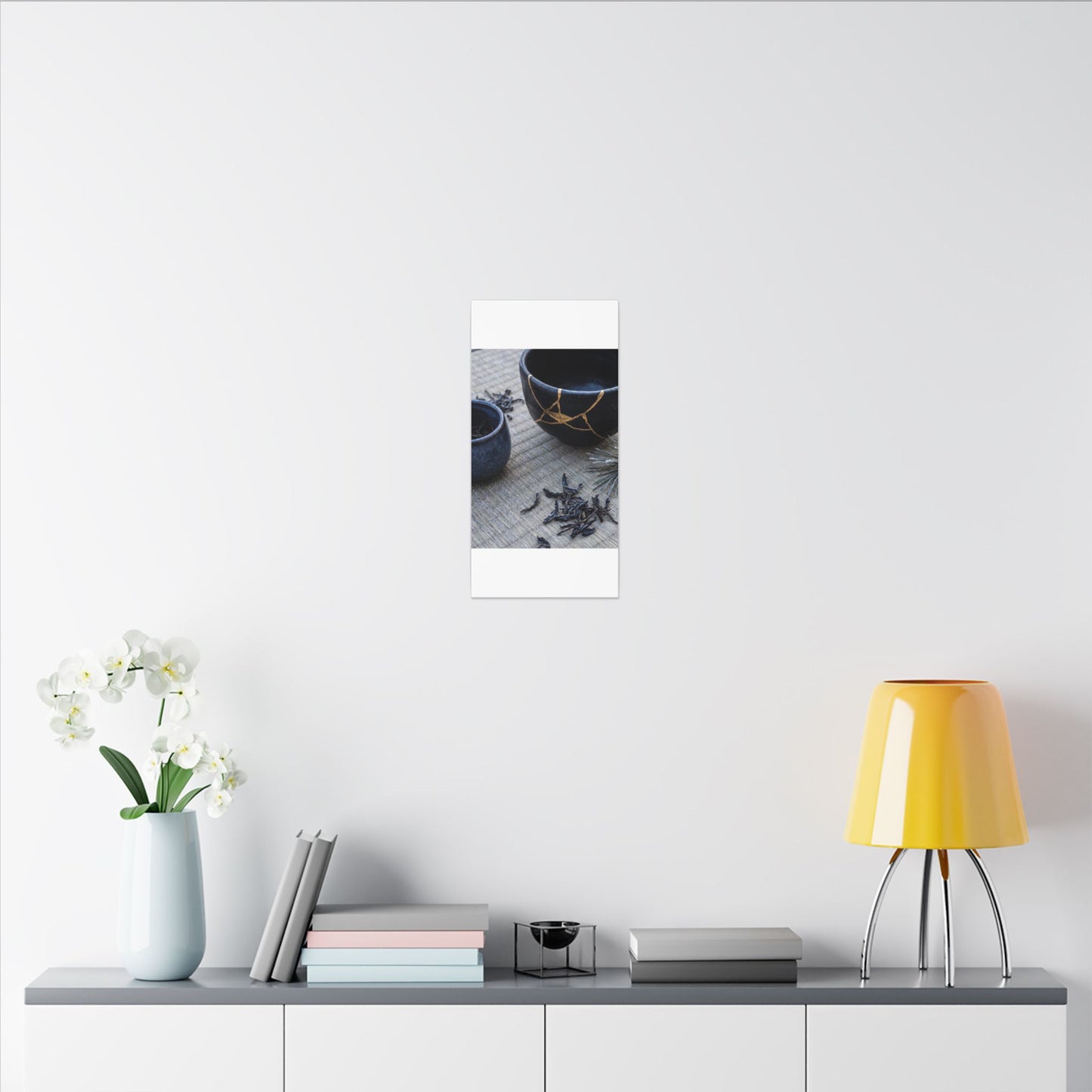 Kintsugi Tea Ceremony in Overcast | Gold Vein Canvas Art