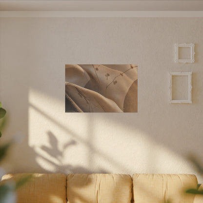 Japandi Silk Drape in Golden Hour | Japanese Pattern Canvas Art