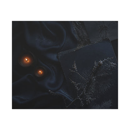 Candlelight Silk Drape Canvas Art - Dark Japandi Kanso